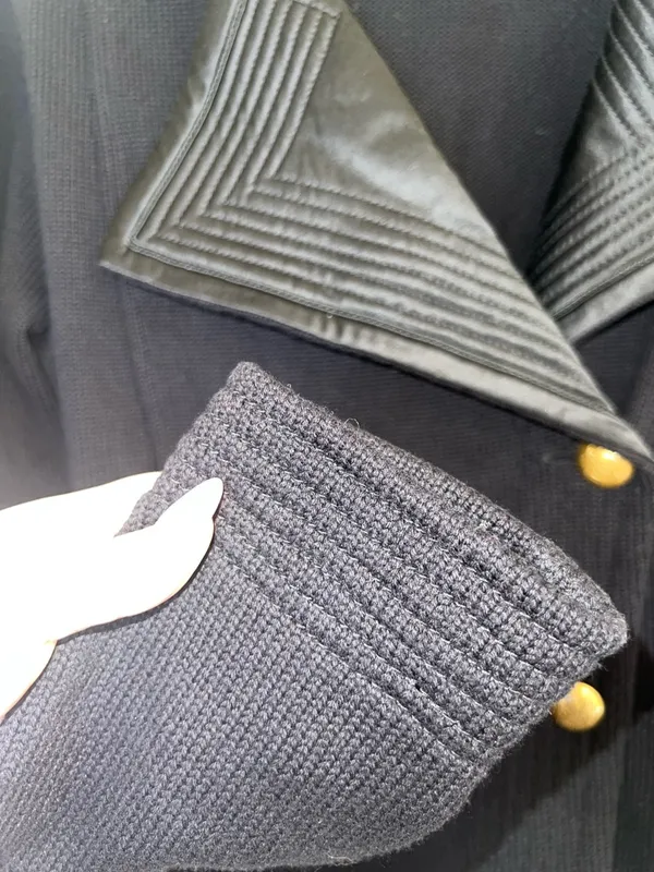 Lauren Ralph Lauren Black Military Knit Jacket Gold Crest Buttons Small‎ - Image 12
