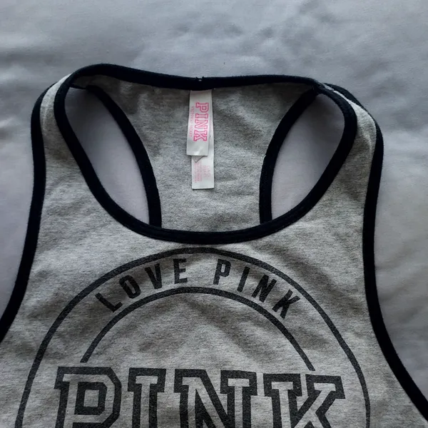 Victoria's Secret Gray Sports Bra with Black Trim L workout yoga Pilates running - Image 2