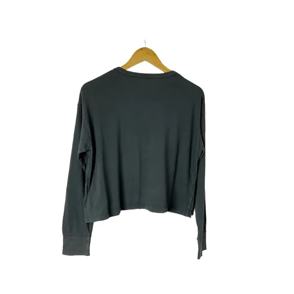 Aerie Long Sleeve Cropped Lounge Tee Size Small Dark Blue‎ - Image 3