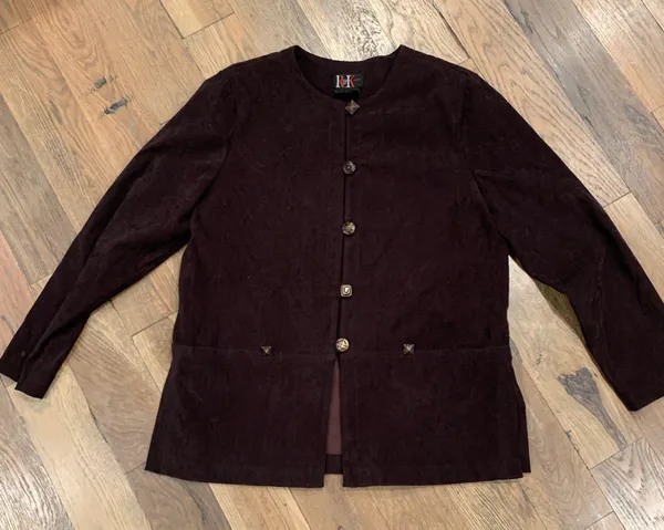 Vintage Womens Brown Suede Blazer Jacket Size 14 - Image 5