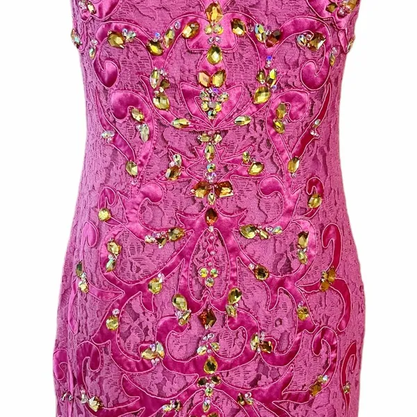 JOVANI Pink Lace Dress Strapless Mermaid Sweetheart Gown Prom Formal Gala 6 NWT - Image 11