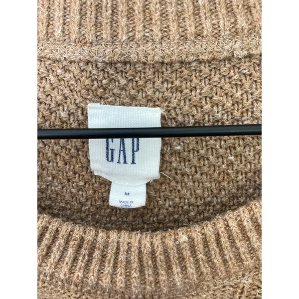 Gap Cottage Cozy Fall Indie Gritty Boho Cable Knit Oversize Brown Sweater Medium - Image 2
