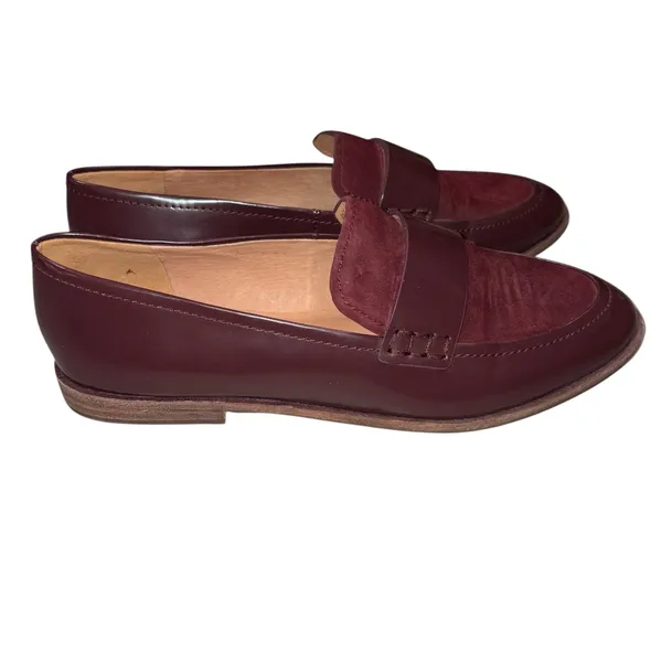 Madewell Dark Cabernet Burgundy Maroon Suede & Leather Alex Loafers Shoes 6 - Image 5