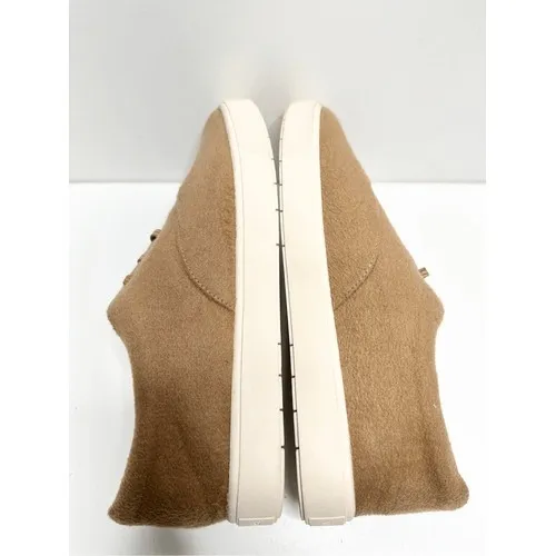 Vince Warren Wool‎ Texture Low Top Sneakers Camel Tan Platform Shoes Size 8.5US - Image 6