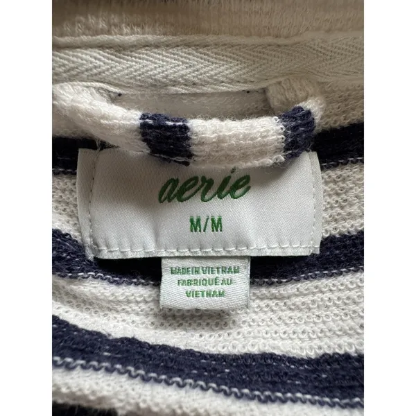 Aerie Striped Oversized M Terry‎ Relaxed Fit Tunic Swim Coverup Nautical Pool - Image 3