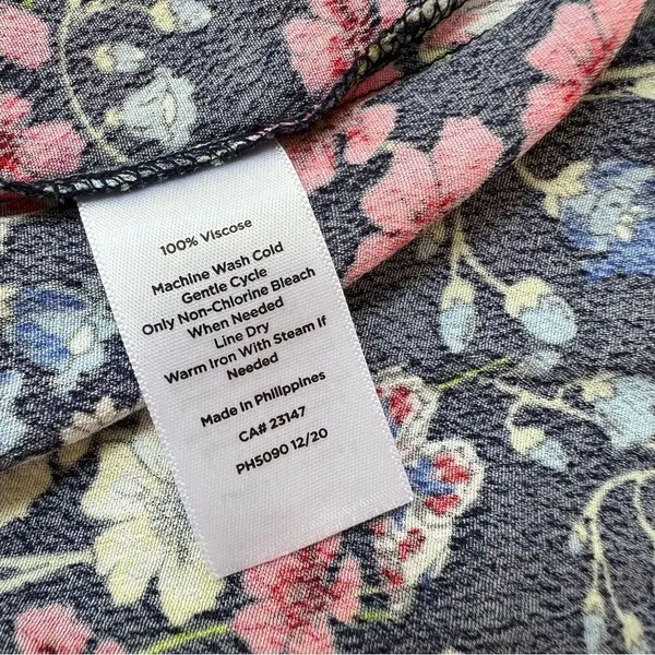 Talbots NWT Floral Short Sleeve Midi Dress Blue Pink Lightweight Summer Dress XS - Image 7