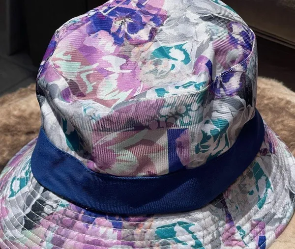 NEW Free People movement Digital Blooms Bucket Hat Electric Violet Colors NWOT - Image 5