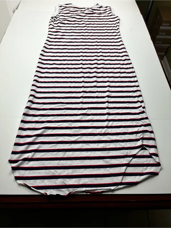 Frank & Eileen Cory Muscle Tee Maxi Dress Red Blue White Striped Crewneck Large - Image 10
