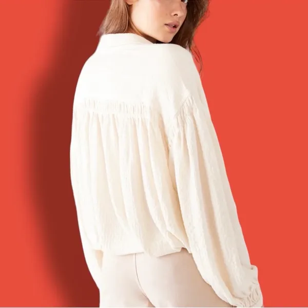 We The Free (Free people) Rockaway Oversized Ivory Top Women’s Size Medium - Image 4