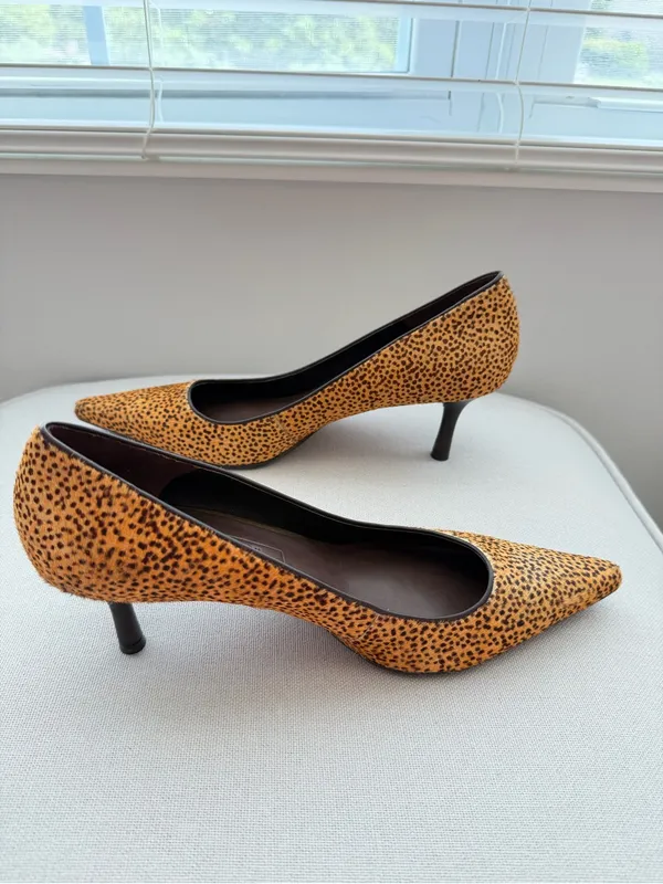 Antonio Melani Leopard Calf Hair Heels 7.5M - Image 5