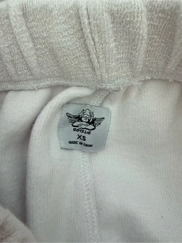 Boys Lie Room to Grow Terry Cloth Sweatpants White Rhinestone Graphic Joggers XS - Image 10