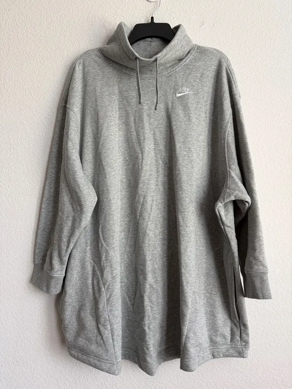 Nike Plus Size Oversized Mock-Neck Fleece Sweatshirt in Grey, Size 3X, NWT - Image 6
