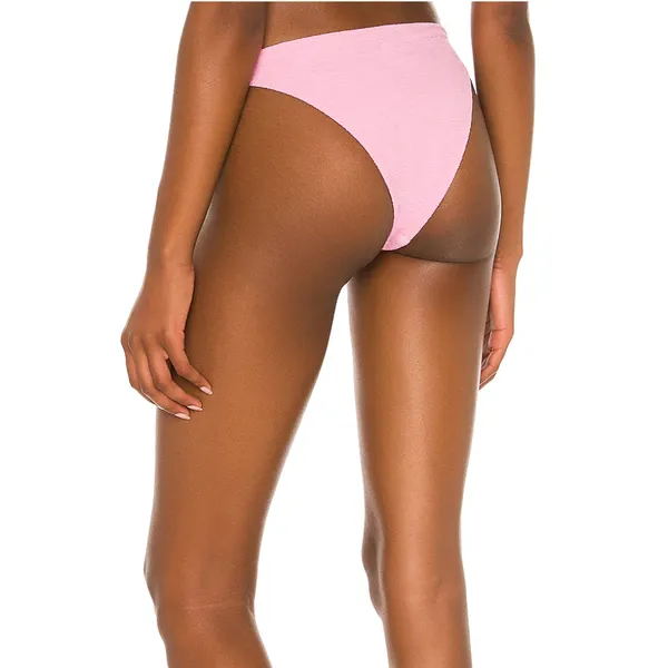 Tularosa Pastel Pink Bikini Bottom SMALL Cheeky Textured Smocked Revolve $78 NEW - Image 2