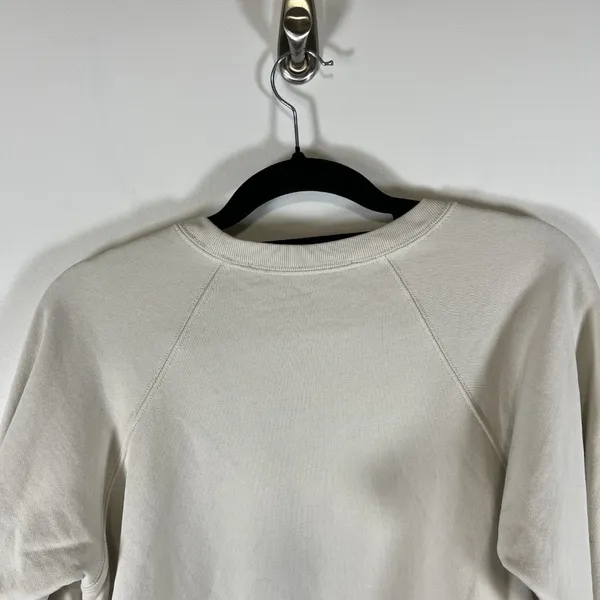 Veronica Beard Sweatshirt Womens Small Cream Ivory Natti Crop‎ French Terry Pima - Image 10