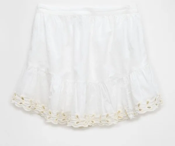 American Eagle High-Waisted Embroidered Eyelet Mini Skirt - Image 4