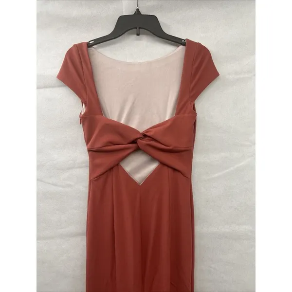 NEW Sz 4 BHLDN Katie May open back bow Madison Dress Gown Wedding dark pink - Image 2