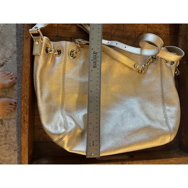 Michael Kors Jet Set Leather Hobo Shoulder Bag‎ Purse MK Charm Chain NWOT - Image 12