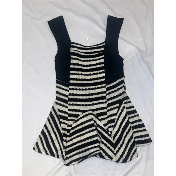 XS Free People Knit Striped Peplum Tank Top D1 - Image 4