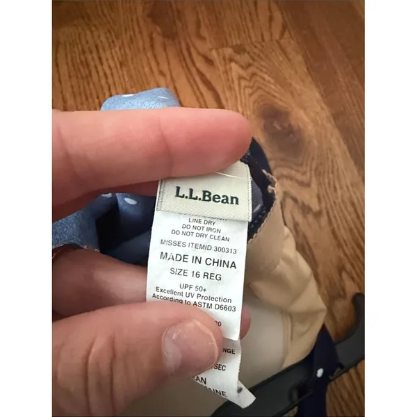 L.L.Bean Navy & White Polka Dot Tankini Top Size 16 - Image 2