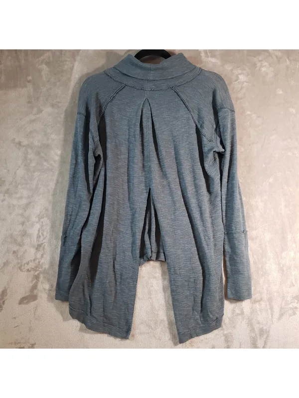 Free People We The Free Women's Knit Pullover Sweater Blue Cowl Neck Raglan Long Sleeve M - Image 2