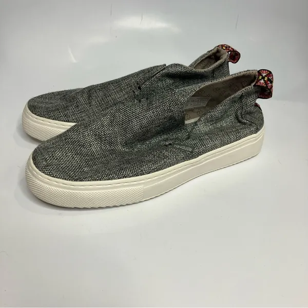 Hey Dude Peyton slip on shoes in linen gray black size‎ 8 - Image 5