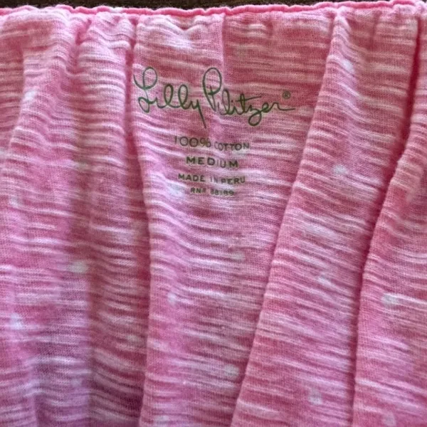 Lilly Pulitzer Tube Dress Medium Pink Ruffle Smocked Polka Dot‎ Strapless Cotton - Image 5