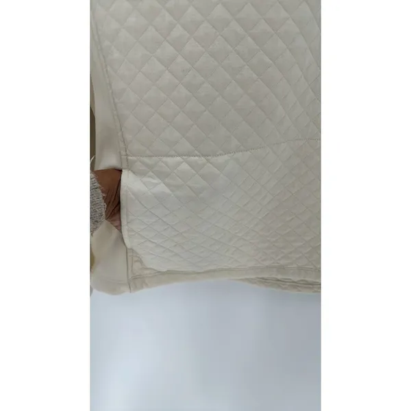 LL Bean Sweater size S Petite cream Pullover Outdoor Mock Neck quilted - Image 5