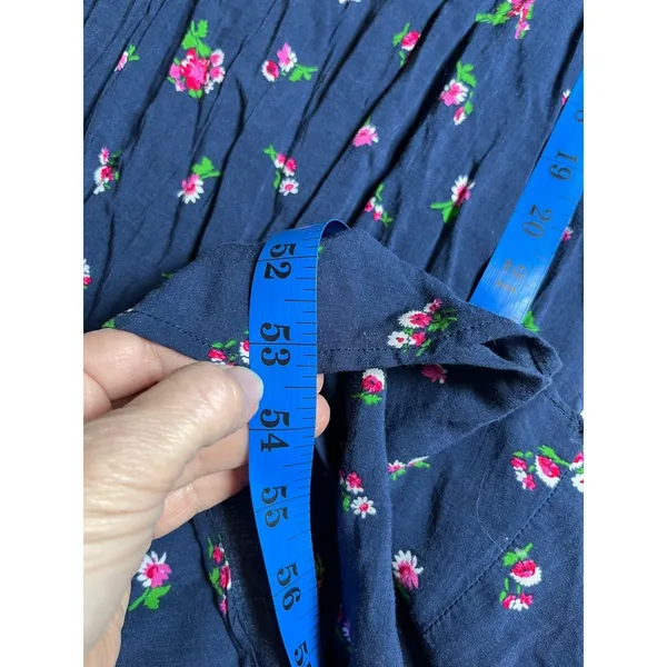 Abercrombie & Fitch Floral Maxi Dress Navy Slip Spaghetti Strap Women M‎ - Image 9