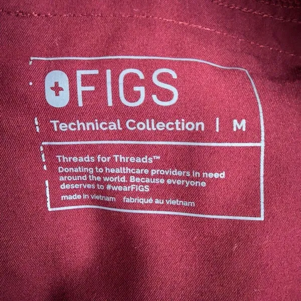 Figs Women's Technical Collection Scrub Pants Red Burgundy Size Medium - Image 5