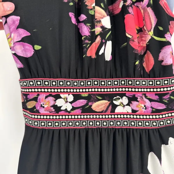 Wisp Floral Halter Maxi Dress Black Pink Purple Size‎ 6 Butterfly Whimsigoth - Image 4