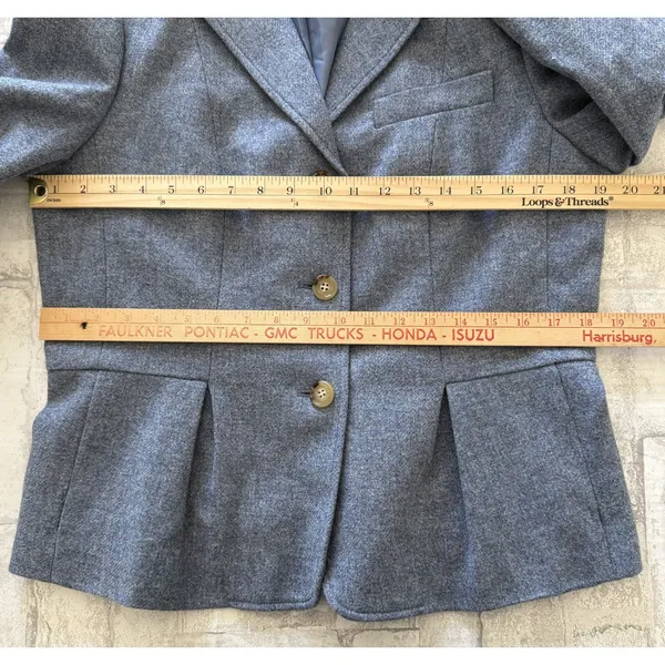 Talbots Blue Wool The Grace Fit Classic Ladies Jacket Coat Lined Office Siren 12 - Image 6