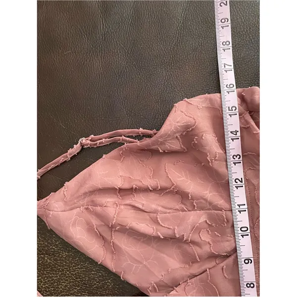 Lulus Days of Beauty Burnout Floral Jaquard Skater Dress Vtg Dusty Rose Pink L - Image 13