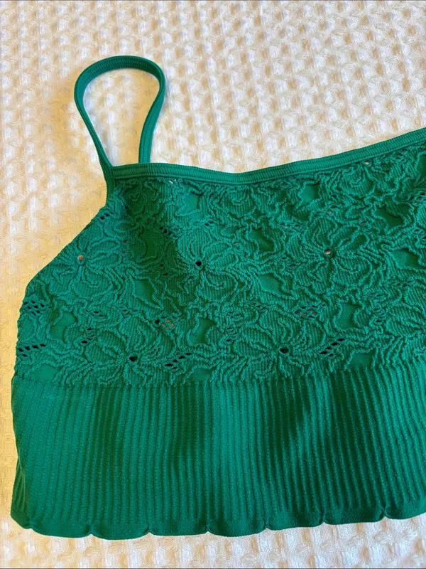 NEW! Free People Intimately AMARA Seamless Kelly Green Lace Bralette Top M/L - Image 7