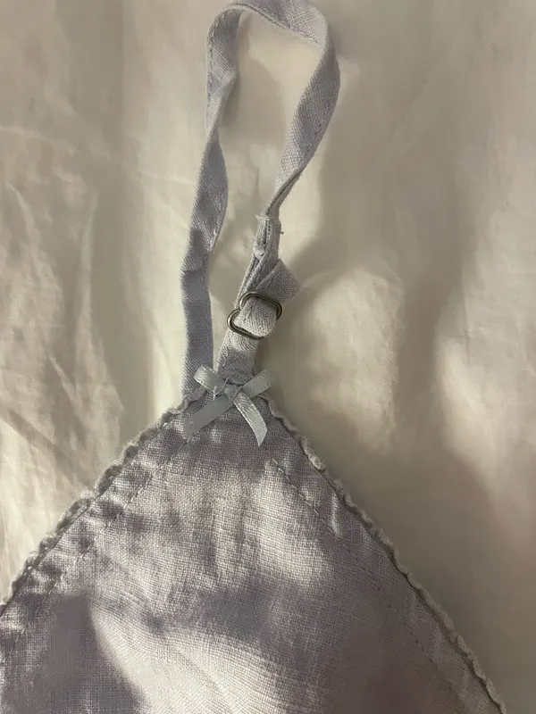 Brandy Melville Top Blue Linen - Image 5