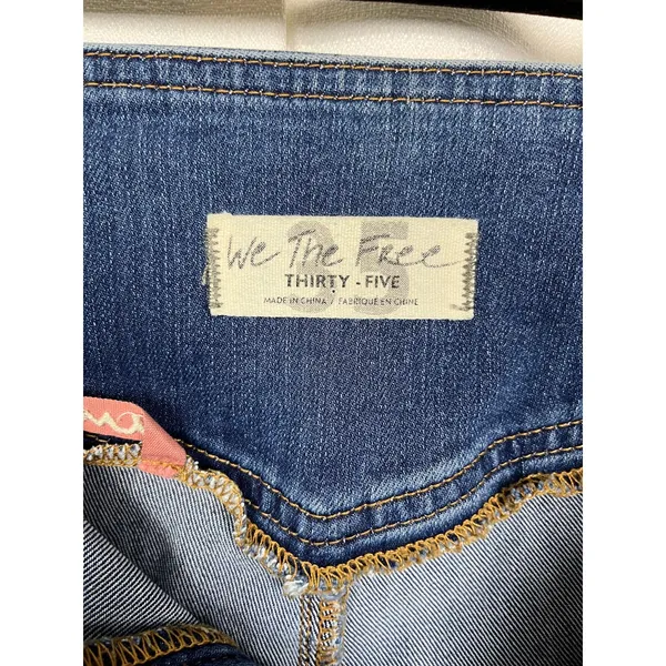 Free People We The Free Curvy Flare Leg Raw Hem Jeans Sz.35 - Image 5