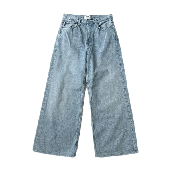 AGOLDE Dame Wide Leg 100% Regenerative Cotton Light Blue Jeans High Rise Size 27 - Image 2