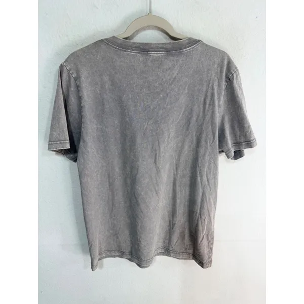 Duke Relaxed Jeweled Rhinestone V-Neck Tee Women's Med Grey Gameday Couture New - Image 3