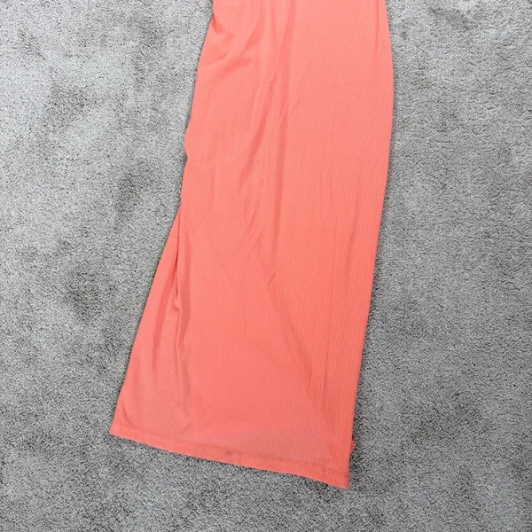L*Space Wome’s Sandpiper Maxi Dress Sleeveless Ribbed Side Ruched Putty Orange S - Image 9