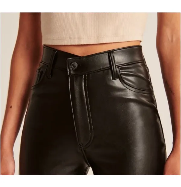 Abercrombie High-Rise Leather Pants - Image 2