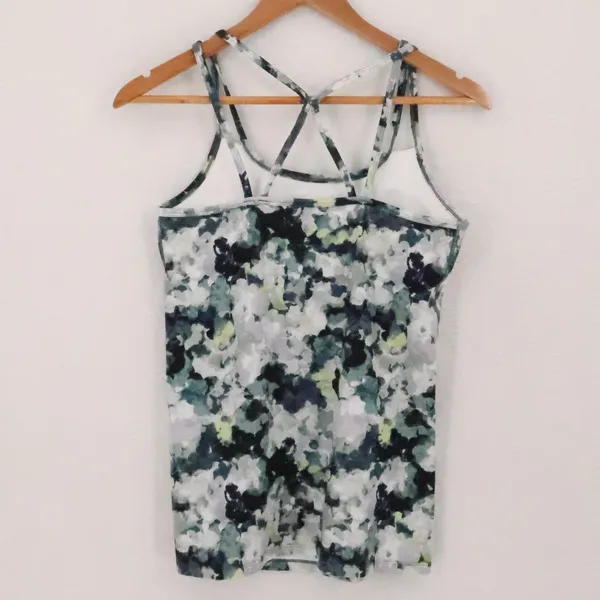 Womens Size S Green Watercolor Activewear Strappy - Image 2