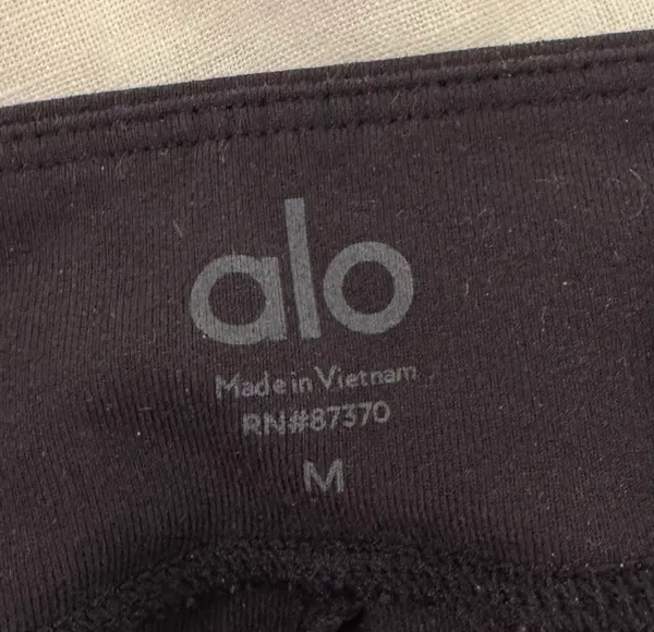 Alo Black Flared Yoga Pants With Slits - Image 3