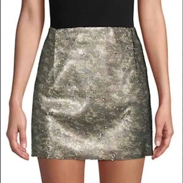 NWT Free People Reversible Sequin Camo Mini Skirt Flip Sequins Camouflage - Sz 6 - Image 2