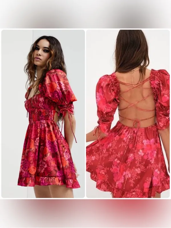 For Love and Lemons Alia Mini Dress in Red size XS - Image 2