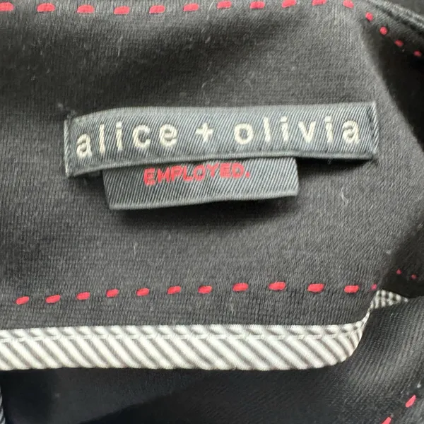 Alice + Olivia Employed Dress Sz 4 Poppy Peplum Midi Black Sheath Sleeveless - Image 4