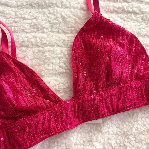 Shein Women's Red and Pink Bra - Image 3