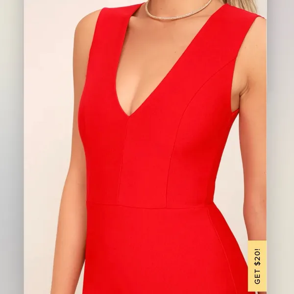 NWT Lulus Be Me Red Sleeveless Bodycon‎ Dress LARGE - Image 2