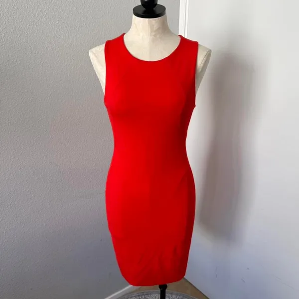Aritzia Babaton Red Orange Bodycon Dress - Size 4 - Image 2