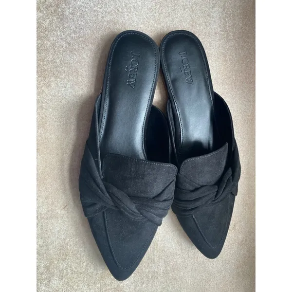 J.Crew Pointed Toe Slip-On Loafers Black Suede Knotted 9 Preppy Yacht‎ City Luxe - Image 5