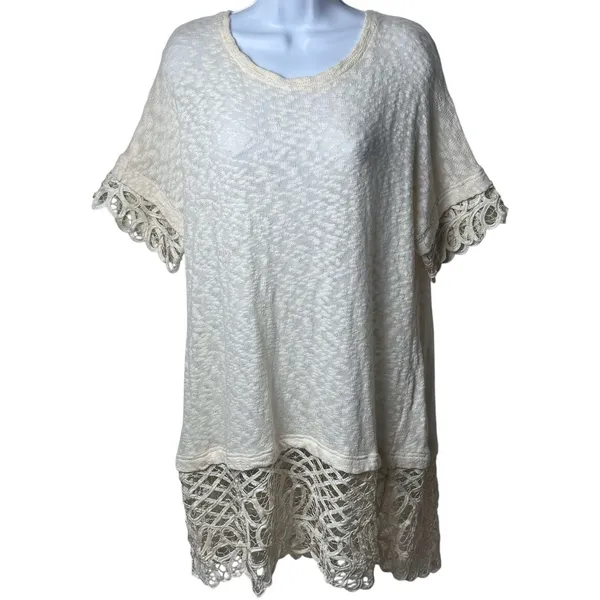 Anthropologie Saturday Sunday Spalliera Tunic Top Cream‎ Cottagecore Garden XL - Image 2