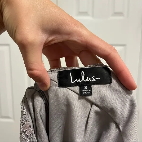 Lulus Wishful Wanderings Grey Lace Midi Bodycon Dress - Image 6